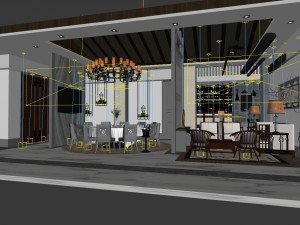 business restaurant - coffee - banquet 45 3D Model