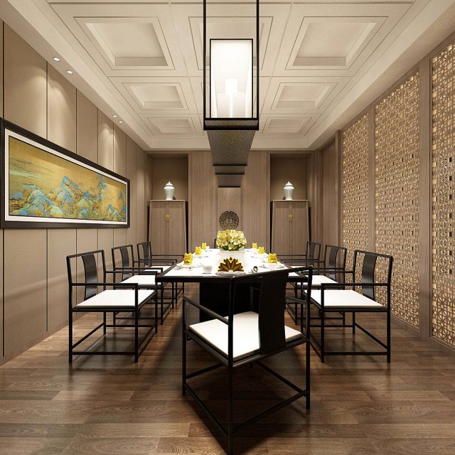 business restaurant - coffee - banquet 46 3D Model .c4d .max .obj .3ds .fbx .stl .blend 