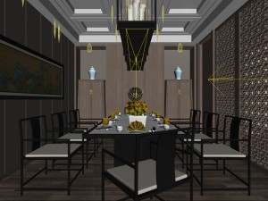 business restaurant - coffee - banquet 46 3D Model