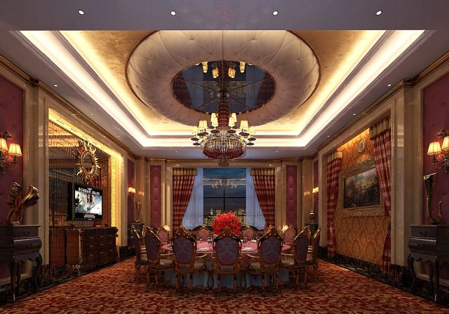 business restaurant - coffee - banquet 48 3D Model .c4d .max .obj .3ds .fbx .stl .blend 