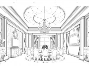 business restaurant - coffee - banquet 48 3D Model