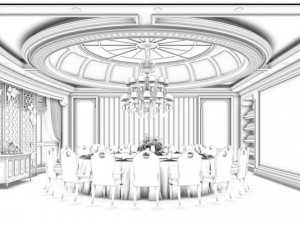 business restaurant - coffee - banquet 49 Modèle 3D