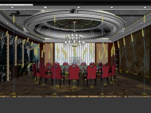 business restaurant - coffee - banquet 49 Modèle 3D