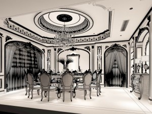 business restaurant - coffee - banquet 50 Model 3D