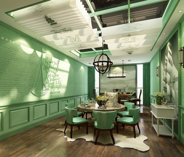 business restaurant - coffee - banquet 51 Modelo 3D .c4d .max .obj .3ds .fbx .stl .blend 