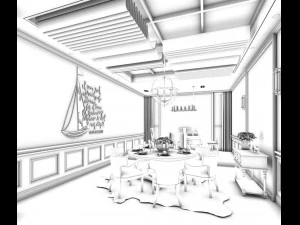 business restaurant - coffee - banquet 51 3D Model