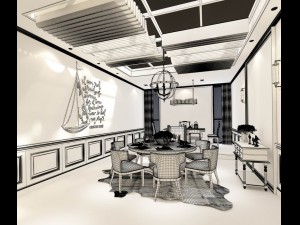 business restaurant - coffee - banquet 51 Modelo 3D