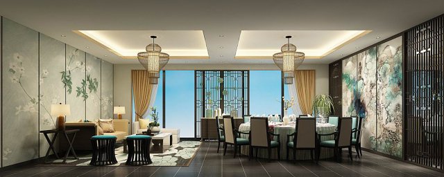 business restaurant - coffee - banquet 52 Modello 3D .c4d .max .obj .3ds .fbx .stl .blend 