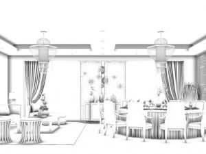 business restaurant - coffee - banquet 52 3D Model
