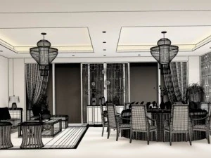 business restaurant - coffee - banquet 52 3D Model