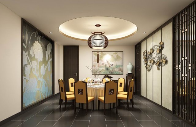 business restaurant - coffee - banquet 53 Model 3D .c4d .max .obj .3ds .fbx .stl .blend 
