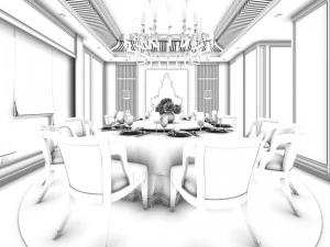 business restaurant - coffee - banquet 54 3D Model