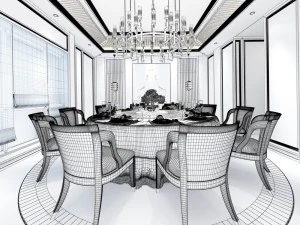business restaurant - coffee - banquet 54 3D Model
