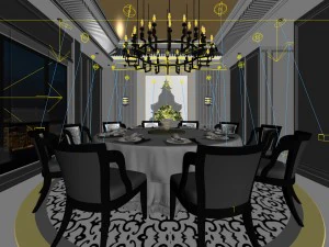 business restaurant - coffee - banquet 54 3D Model