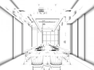 business restaurant - coffee - banquet 55 3D Model