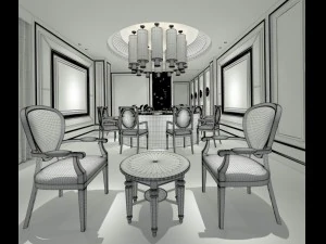 business restaurant - coffee - banquet 57 3D Model