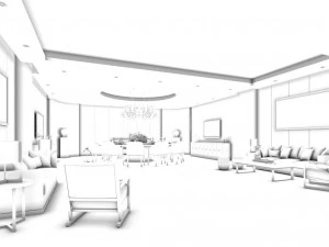 business restaurant - coffee - banquet 58 3D Model