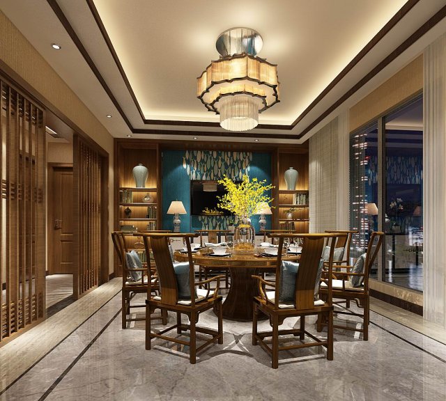 business restaurant - coffee - banquet 59 Model 3D .c4d .max .obj .3ds .fbx .stl .blend 