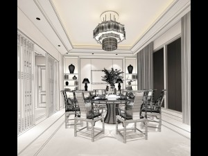 business restaurant - coffee - banquet 59 Model 3D
