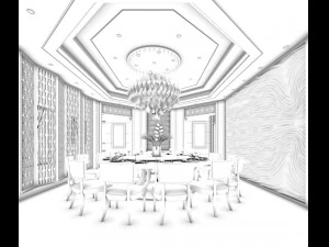 business restaurant - coffee - banquet 60 3D Model