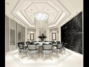 business restaurant - coffee - banquet 60 3D Model