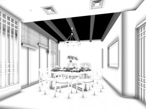business restaurant - coffee - banquet 61 3D Model