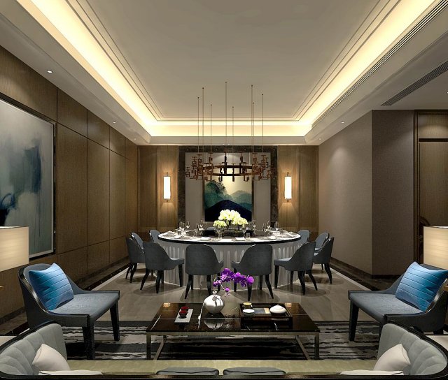 business restaurant - coffee - banquet 63 Modelo 3D .c4d .max .obj .3ds .fbx .stl .blend 