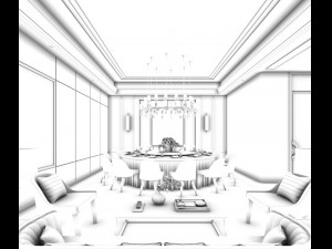 business restaurant - coffee - banquet 63 Modelo 3D