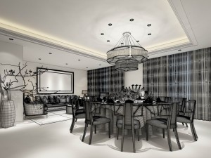 business restaurant - coffee - banquet 64 Modèle 3D