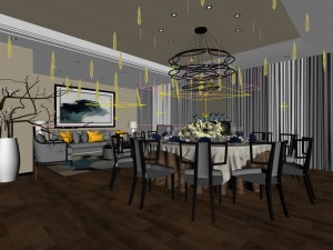 business restaurant - coffee - banquet 64 Modèle 3D