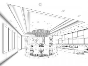 business restaurant - coffee - banquet 65 Modèle 3D