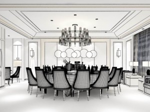 business restaurant - coffee - banquet 67 Model 3D
