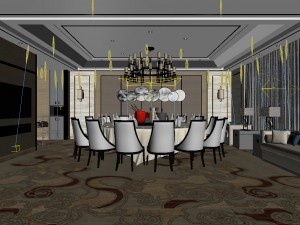 business restaurant - coffee - banquet 67 Model 3D