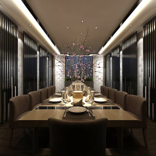 business restaurant - coffee - banquet 68 Modelo 3D .c4d .max .obj .3ds .fbx .stl .blend