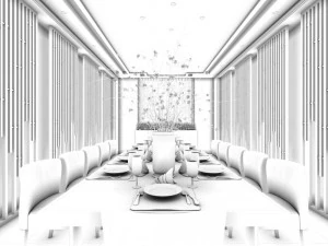 business restaurant - coffee - banquet 68 3D Model