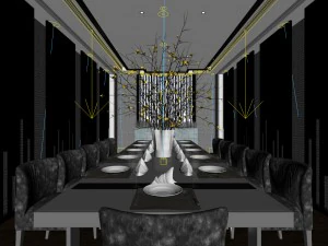 business restaurant - coffee - banquet 68 3D Model