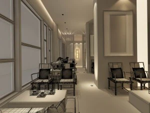 business restaurant - coffee - banquet 70 3D Model