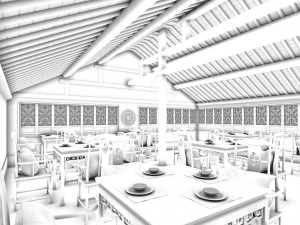 бізнес ресторан - кава - банкет 74 3D Модель