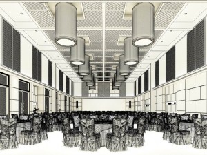 business restaurant - coffee - banquet 75 Model 3D
