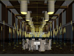 business restaurant - coffee - banquet 75 Model 3D