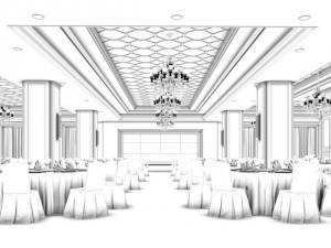 business restaurant - coffee - banquet 76 3D Model