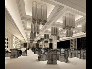 business restaurant - coffee - banquet 78 3D Model