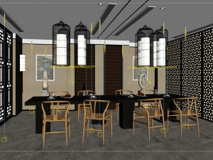 business restaurant - coffee - banquet 79 Model 3D