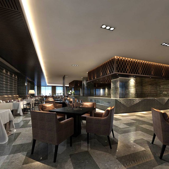 business restaurant - coffee - banquet 81 Modèle 3D .c4d .max .obj .3ds .fbx .stl .blend 