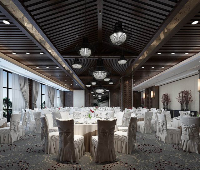 business restaurant - coffee - banquet 85 3D Model .c4d .max .obj .3ds .fbx .stl .blend 