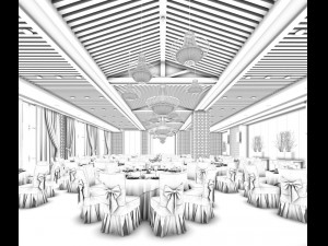 business restaurant - coffee - banquet 85 3D Model