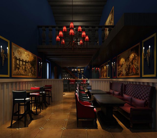 business restaurant - coffee - banquet 88 Modelo 3D .c4d .max .obj .3ds .fbx .stl .blend