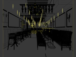 business restaurant - coffee - banquet 88 3D Model