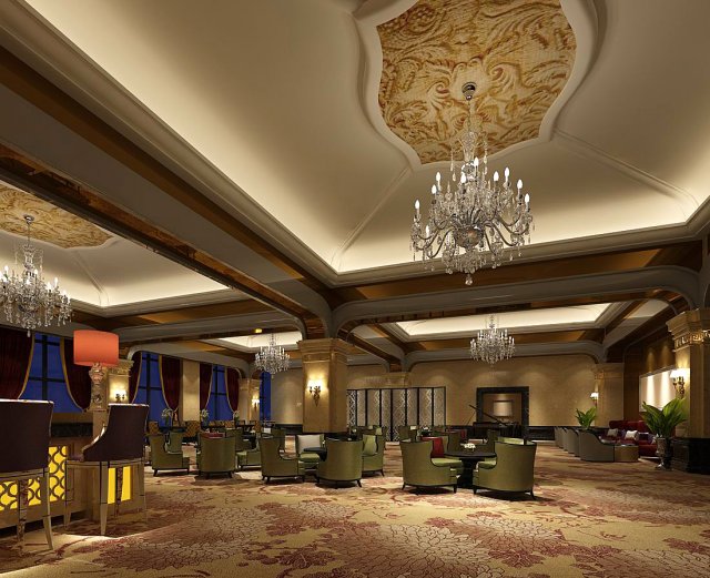 business restaurant - coffee - banquet 90 3D Model .c4d .max .obj .3ds .fbx .stl .blend 
