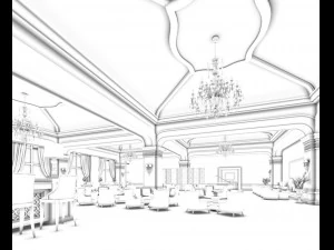 business restaurant - coffee - banquet 90 3D Model